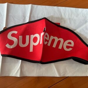 Supreme Red and Black Logo Face Mask